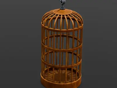 Bird Cage 3D Model Low-poly 3D model