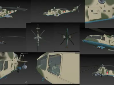 Russian military helicopter 3D model