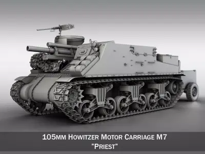 M7 Priest - Howitzer Motor Carriage  3D model