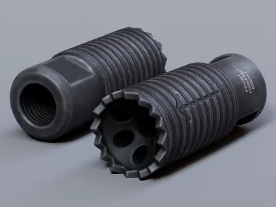 Muzzle Brake Pack Vol 2 Low-poly 3D model