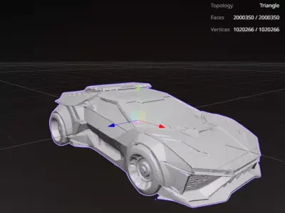 Police Pursuit in a Neon-Drenched City Low-poly 3D model