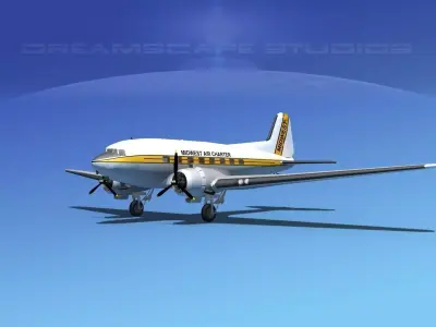 Douglas DC-3 Midwest 3D model