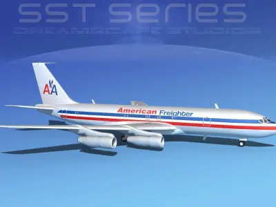 Boeing 707-320 SS American Air Frieght 3D model