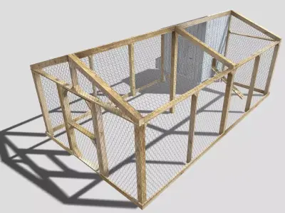 Chicken coop Low-poly 3D model