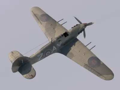 Hawker Hurricane MkIIC Trop 3D model