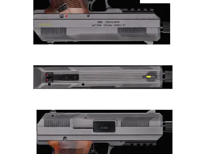 Game Ready Hi Point JXP 10mm Pistol PBR Rigged Free low-poly 3D model