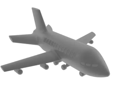 Aeroplane airplane Low-poly 3D model