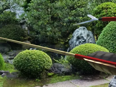 japanese arrow set 3D Low-poly 3D model