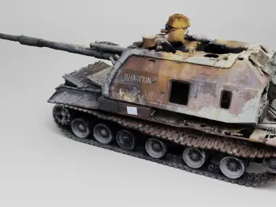 russian 2S19 Msta 152 mm self-propelled howitzer 3D model
