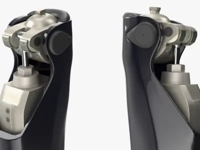 Microprocessor Prosthetic Leg with Foot Black 3D model