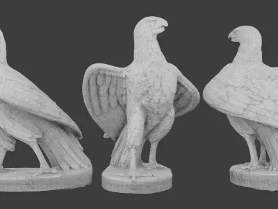 Eagle Statue Low-poly 3D model
