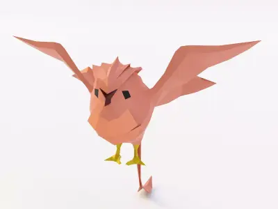 Bird 3d model origami Low-poly 3D model