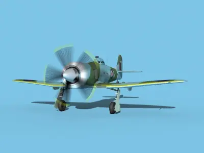 Hawker Tempest MKII V07 RAF 3D model