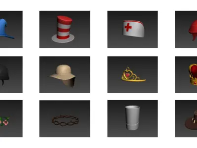 Hats Pack 6 3D model