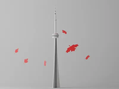 Lovely CN Tower Toronto Low-poly 3D model