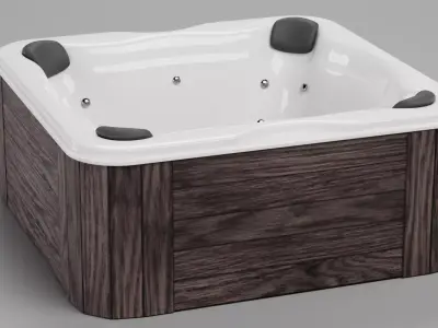 - Hot Tub Wooden- 3D model