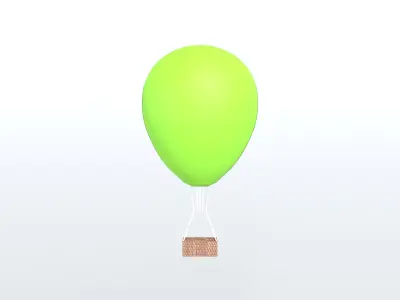 Hot Air Balloon v1 006 Low-poly 3D model