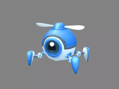 Cartoon spider robot Low-poly 3D model