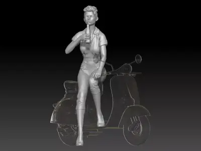 PIN UP and vespa girl 2 3D print model