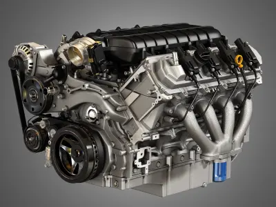 LT1 Engine - V8 Small Block Engine 3D model