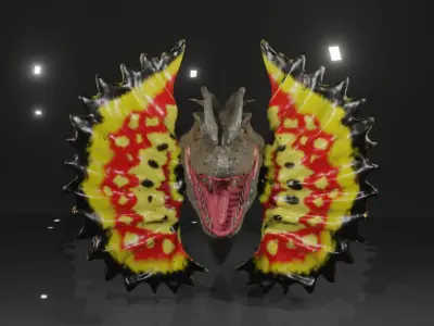Dilophosaurus Modelled in blender  3D model