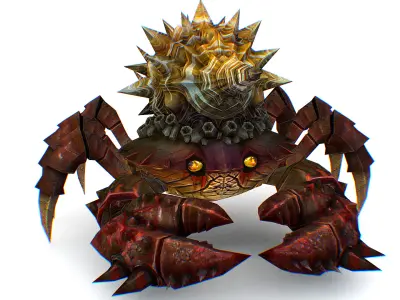 Red Giant Crab Shell Crayfish Arthropods Sea Animal Low-poly 3D model