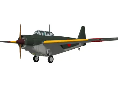 Q3W1Nankai japanese fighter plane 3D model