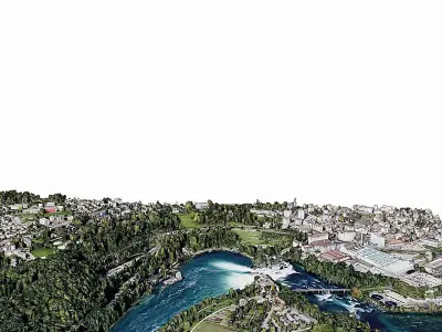 Rhine Falls Low-poly 3D model