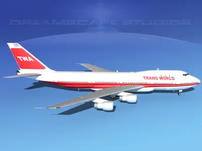 Boeing 747-100 TWA 2 3D model