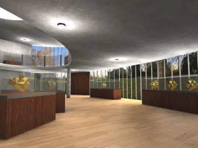 3D Museum Showroom Kit Low-poly 3D model