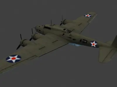 B-17 Pacific War 3D model