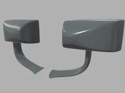 Car Mirror 014 Low-poly 3D model