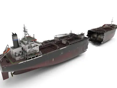 Shipwreck broken tanker 3D model