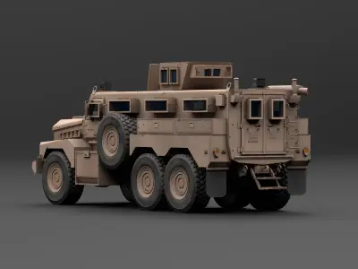 Military Cougar MRAP 6X6 Vehicle Low-poly 3D model