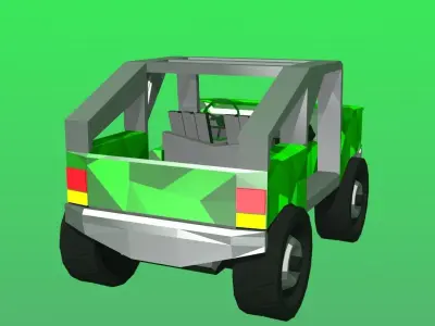 Jungle JEEP Free low-poly 3D model