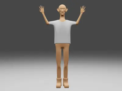 cartoon man 3d model Low-poly 3D model