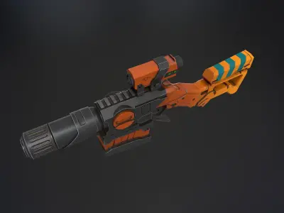 SciFI Shotgun  Low-poly 3D model