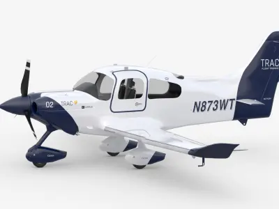 Aircraft Propeller TRAC Flight Trainer 3D Model  Low-poly 3D model