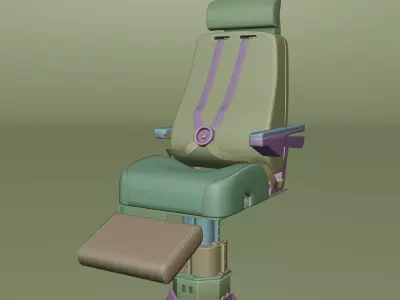 Simple Airplane Seat 3D model
