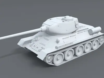 T-34-85 soviet ww2 tank 3D model