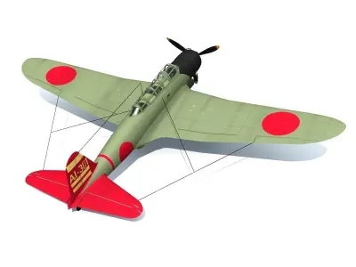 Nakajima B5N Kate Japanese Bomber 3D model