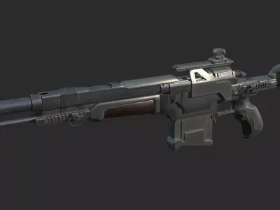 Future sci-fi weapon rifle 3D model