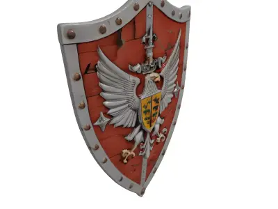 Damaged Medieval Kite Shield 3D model