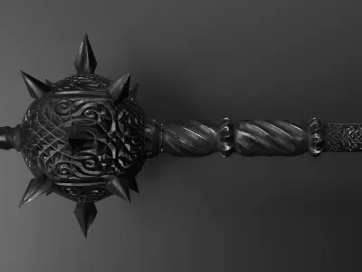 Morning Star Mace Low-poly 3D model