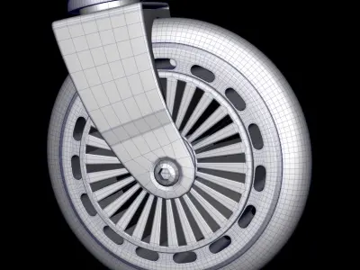 Chair wheels collection Low-poly 3D model