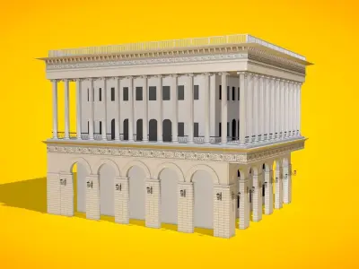 European Historical Building Architecture 3D model