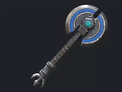 Fantasy Stylish- Axe of Disc Low-poly 3D model
