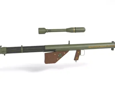 US WWII M1A1 Bazooka AntiTank Rocket Launcher Free low-poly 3D model