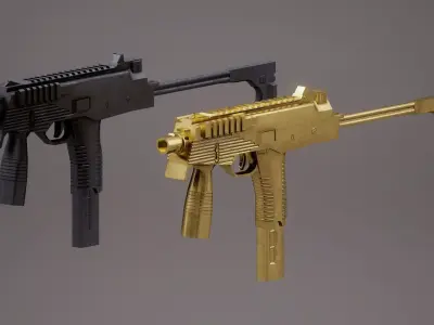 MP9 SMG PBR Rigged Low-poly 3D model