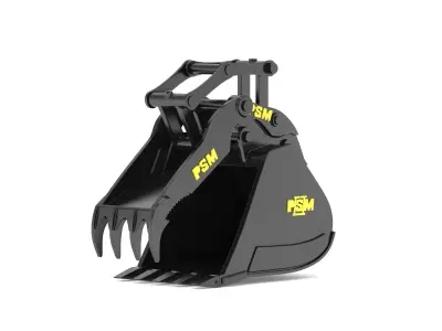 PSM Bucket Progressive Link Hydraulic Thumbs 3D model
